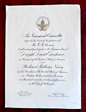 PERSONALIZED 1957 US PRESIDENTIAL INAUGURATION INVITATION EISENHOWER & NIXON D7 picture