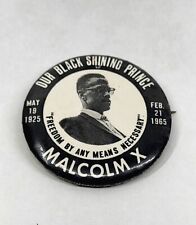 RARE Vintage Malcolm X Memorial Button Pin. Civil Rights. Black Panthers.   picture