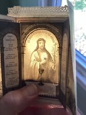 Antique Holy Card  1800’s  Jesus Christ Sacred Heart picture