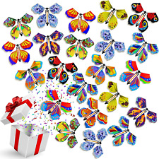 100 Pcs Magic Flying Butterfly Fairy Flying Toys Colorful Wind up Butterfly in picture