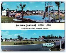 Savannah Georgia GA Postcard Oversized Howard Johnson's Motor Lodge c1960's Cars picture