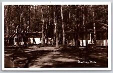 Grayling Michigan~Danish Landing Cabins In Woods~Been Horseback Riding~1956 RPPC picture