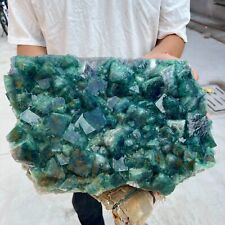 36lb Large NATURAL Green Cube FLUORITE Crystal Quartz Cluster Mineral Specimen picture