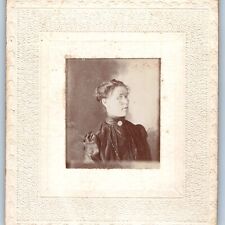 c1890s Cute Woman Wearing Spectacles Glasses Small Square Cabinet Card Photo H9 picture