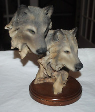 Mill Creek Studios vintage THROUGH THE MIST, 2 wolves, figurine / bust READ NOTE picture