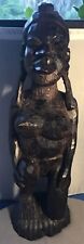 19th Century African heavy Wood Hand carved African naked woman statuette 15” picture