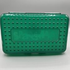 Vintage Spacemaker Pencil Box Case Green Top Clear Frosted Bottom VTG 90s 1990s picture