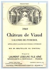 1969 Chateau De Viaud French Wine Label S98E picture