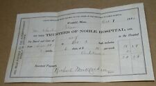 1912 Westfield Mass Nobel Hospital Invoice/Receipt for Board & Care picture