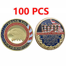 100PCS Military Thank You for Your Service Veteran Commemorative Challenge Coin picture
