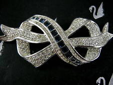 SIGNED SWAROVSKI RIBBON PIN /BROOCH NEW RETIRED  picture