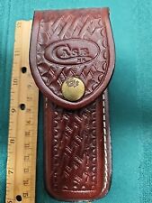 Vintage Used Case XX Maroon Basketweave Leather Sheath picture