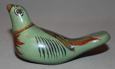 ANTIQUE HAND MADE PAINTED POTTERY BIRD FIGURINE picture