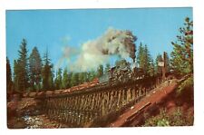 Log Train WA Pacific Northwest Steam Locomotive Tresle Vintage Postcards picture