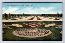 Denver CO-Colorado, Esplanade at City Park, Paths & Flower Beds Vintage Postcard picture