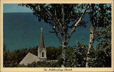 Middlevillage Church cross Good Hart Michigan aerial view ~ 1950s-60s postcard picture