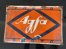 1930's Vintage Old Rare Agfa Photo Ad Embossed Porcelain Enamel Sign Germany picture