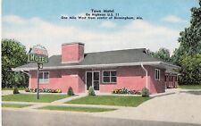 Town Motel 1950s MCM Birmingham Alabama AL Vintage 50s Linen Unused Postcard picture