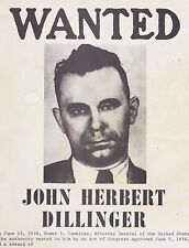 JOHN DILLINGER PHOTO 8.5X11 WANTED POSTER 1934 FBI ARREST JAIL MUG SHOT REPRINT picture