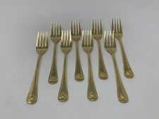 Towle Abbey Shell Gold Electroplate Supreme Stainless 8 Dessert Salad Forks Fan picture