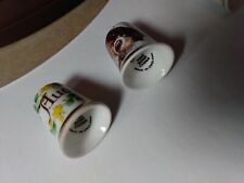 Vintage Finsbury Porcelain Thimbles  Two August Flower, One Little Girl With Dog picture