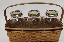 Longaberger 2003 Blue Ribbon Collection Canning Basket with protector and 3 jars picture