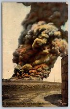 Morgantown West Virginia~Eureka Subsidiary of Standard Oil~Burning Tank~1911 PC picture
