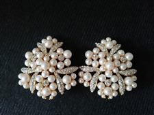 STUNNING Estate HIGH END Cluster Faux Pearl Dust Diamond  2