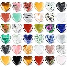 40 Pcs Heart Shaped Gemstones Crystal Worry Stones Bulk Rocks 0.8 Inch 20mm picture