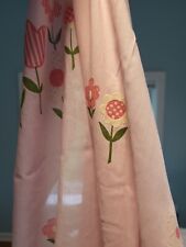 Vintage Fabric. 1960s/70s Pink Cotton Semi Sheer with Fuzzy & Flocked Daisies... picture