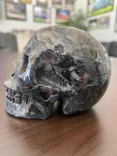 US SELLER Hand Carved RUSSIAN ARFVEDSONITE Crystal Quartz Skull 3.5X2.375X2.5 picture