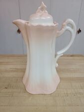 Vintage 1960's Pink Peach And Cream Ceramic Coffee Tea Pitcher  picture