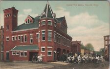 Norwich, CT: Central Fire Station - Vtg New London County Connecticut Postcard picture