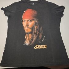 DISNEY VTG 2004 Pirates of the Caribbean Johnny Depp Movie Promo T Shirt L RARE picture