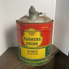 Farmer's Union Central Exchange 5 Gallon Oil Can Vintage picture