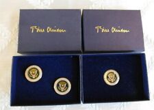 2 Authentic Presidential Seal Bill Clinton White House gifts Cufflinks Lapel pin picture
