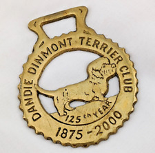 Brass Horse Medallion Vintage English Dandie Dinmont Terrier Pup Dog Club 125th picture