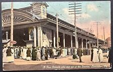 Postcard Lancaster PA - Pennsylvania Railroad Station People picture