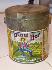 Old PLOW BOY CHEWING and SMOKING Tobacco Tin. Liggett & Myers Tobacco Co Chicago picture