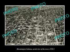 OLD LARGE HISTORIC PHOTO BLOOMINGTON INDIANA, AERIAL VIEW OF THE TOWN c1950 2 picture