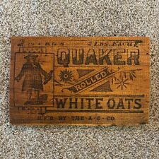 Antique Original Quaker Oats Wood Crate Sign AMAZING picture