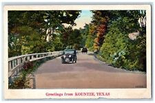c1920's Greetings From Kountze Old Cars Scene Texas TX Unposted Vintage Postcard picture