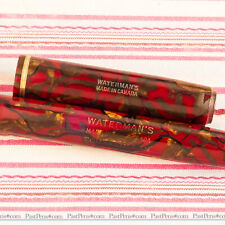 Vintage Waterman 92 IDEAL Red Wine Gold Fountain Pen picture