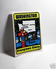 Washington Evergreen Vintage Style Travel Decal, Vinyl Sticker, luggage label picture