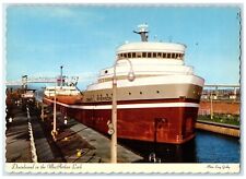 Downbound In The MacArthur Lock Edward L Ryerson Ship Michigan MI Postcard picture