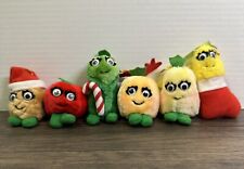 1991 DEL MONTE Christmas Yumkins Plush Ornaments Complete Set of 6.  Greystone picture