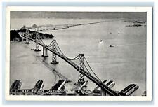 c1940s Bay Bridge San Francisco California CA Vintage Unposted Postcard picture