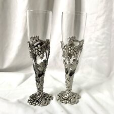 2 Seagull Pewter Champagne Flutes Etain Zinn ~ Canada 1994 picture