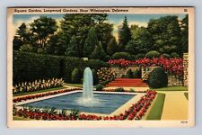 Wilmington DE-Delaware, Square Garden, Longwood Gardens, Vintage c1943 Postcard picture