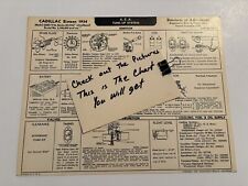 AEA Tune-Up Chart System 1934 Cadillac Sixteen Model 452-D V-16  Series 60 picture